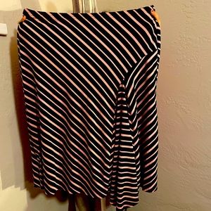 Pink and Black Striped Skirt asymmetrical